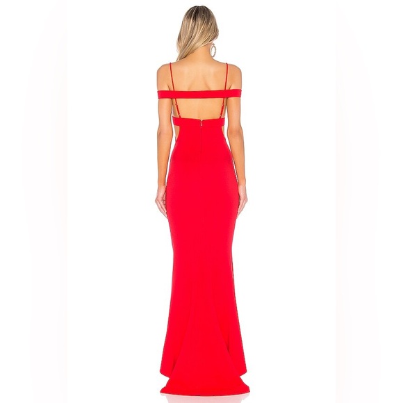 NWT Lovers and Friends Cece Gown Maxi Dress Red Rose Large - Picture 3 of 11